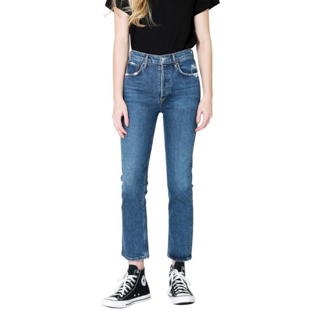 Agolde Blue Straight Leg Jeans